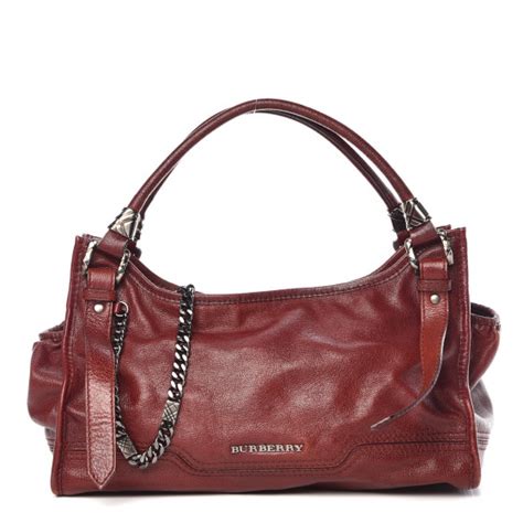 BURBERRY Calfskin Ashmore Tote Burgundy 